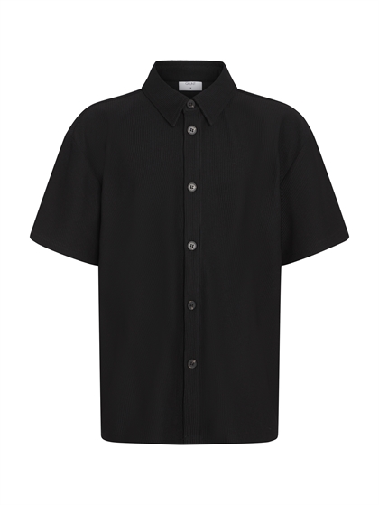 Grunt Skjorte Esteban Plisse - Black 